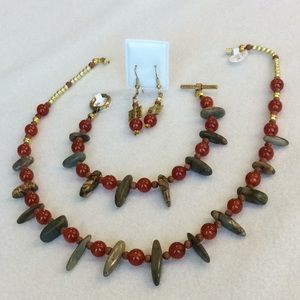 FINAL SALE PRICE Stone Chunk & Bead Jewelry Set